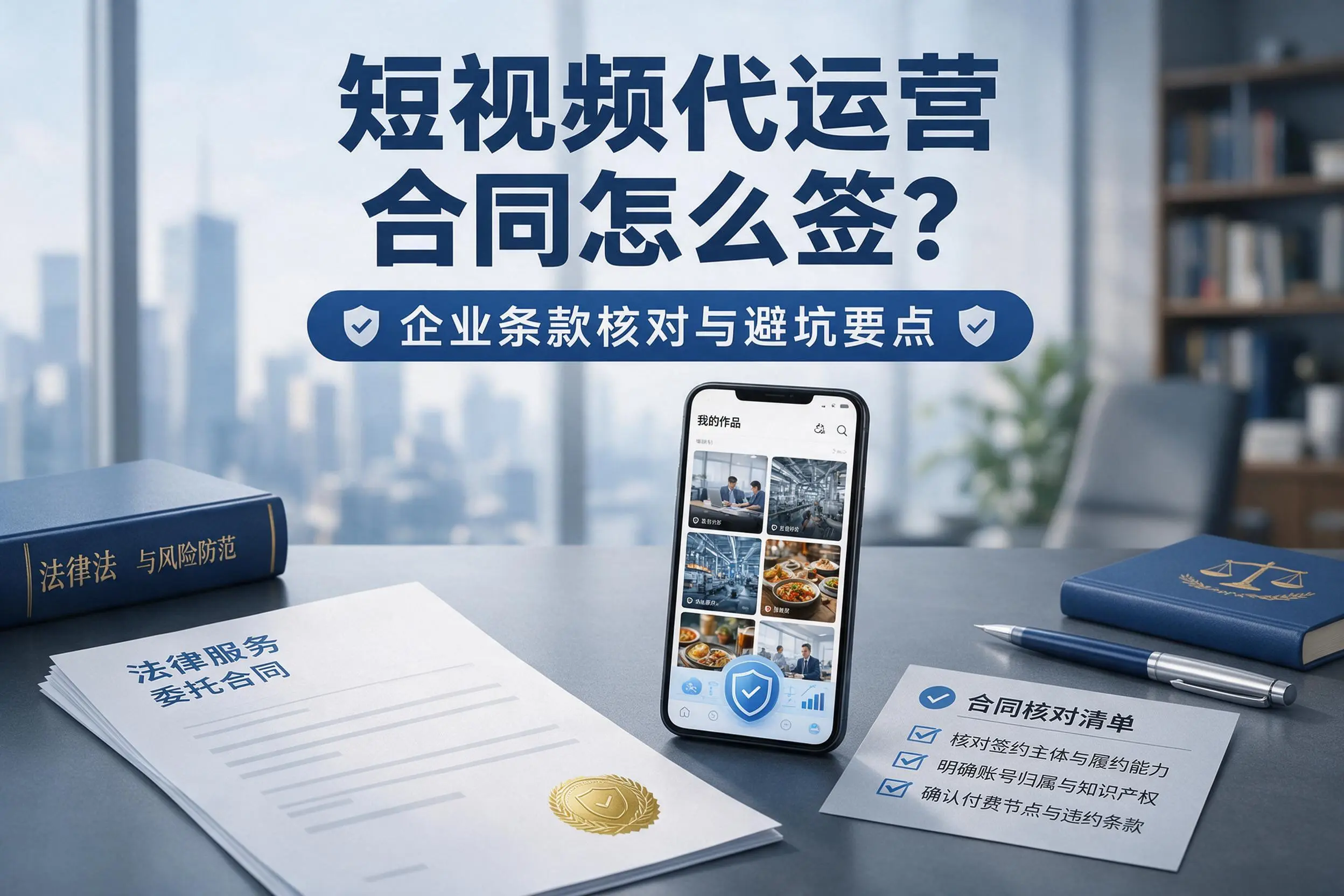 短视频代运营合同怎么签？商丘企业条款核对与避坑要点