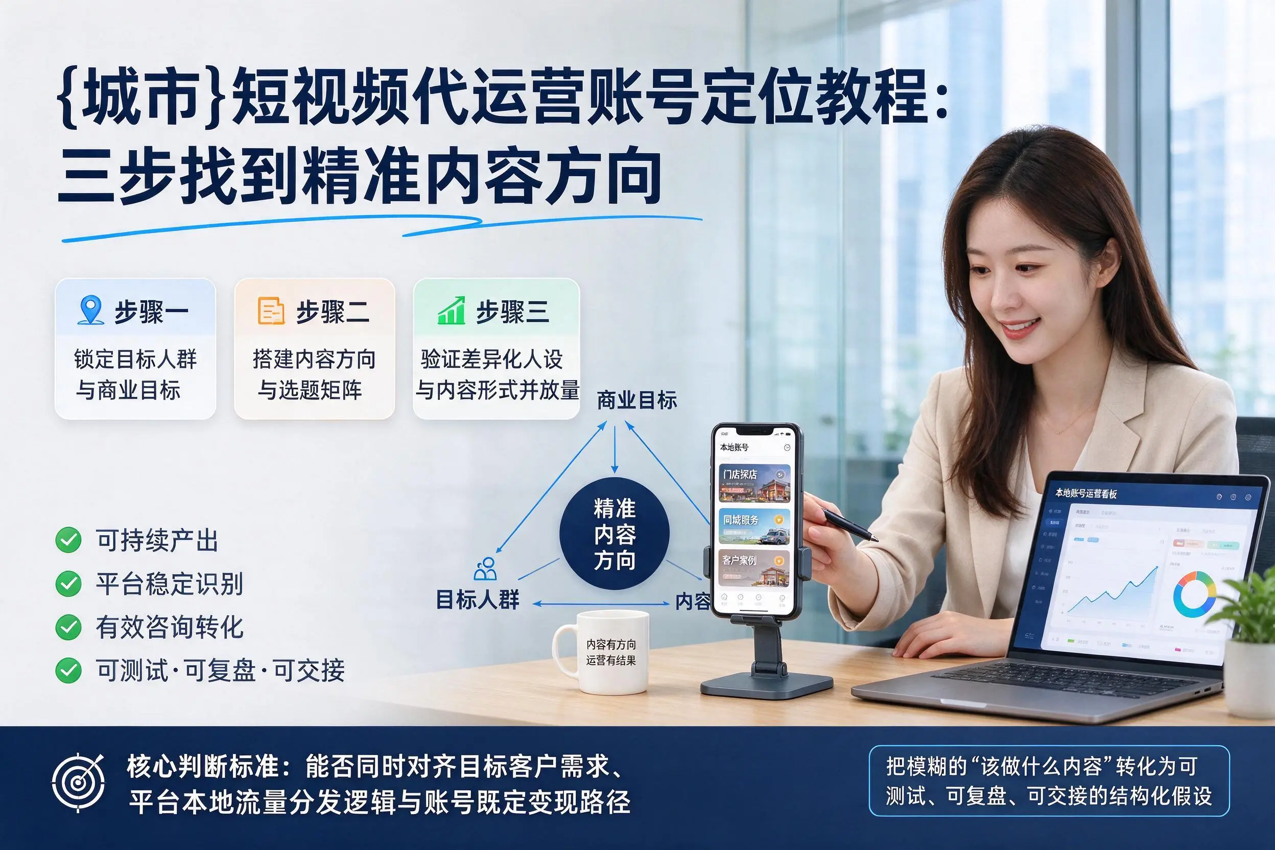 商丘短视频代运营账号定位教程:三步找到精准内容方向