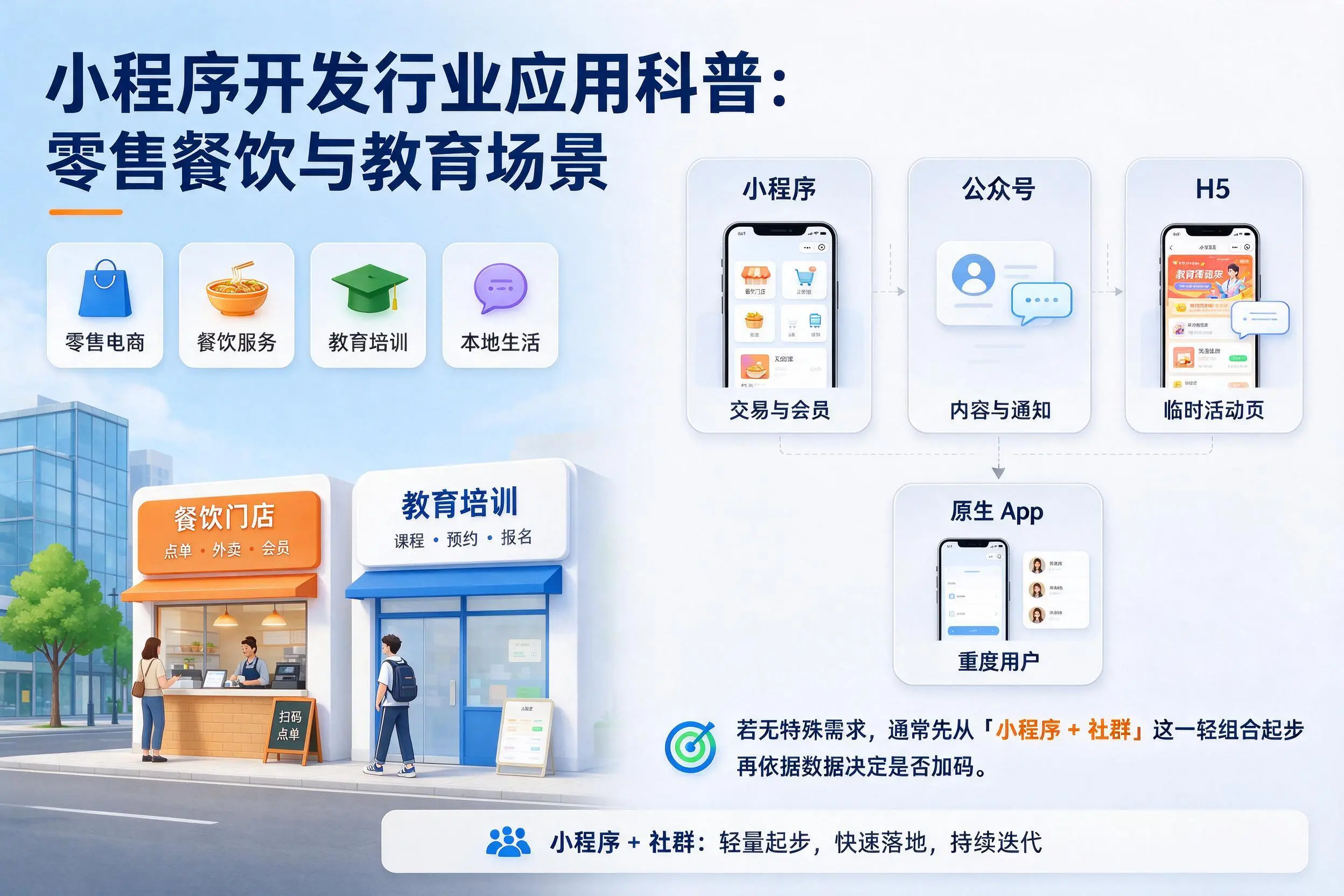 商丘小程序开发行业应用科普：零售餐饮与教育场景