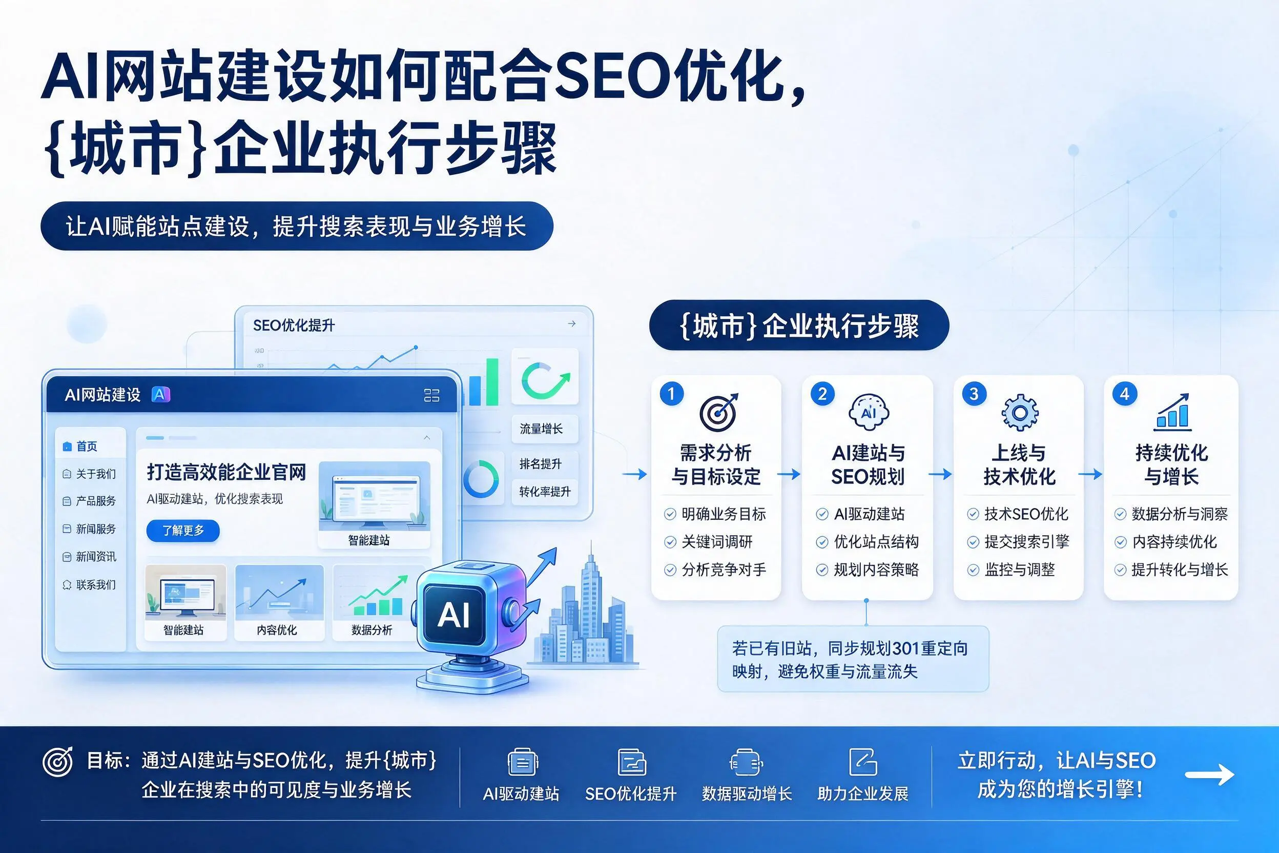 AI网站建设如何配合SEO优化,商丘企业执行步骤