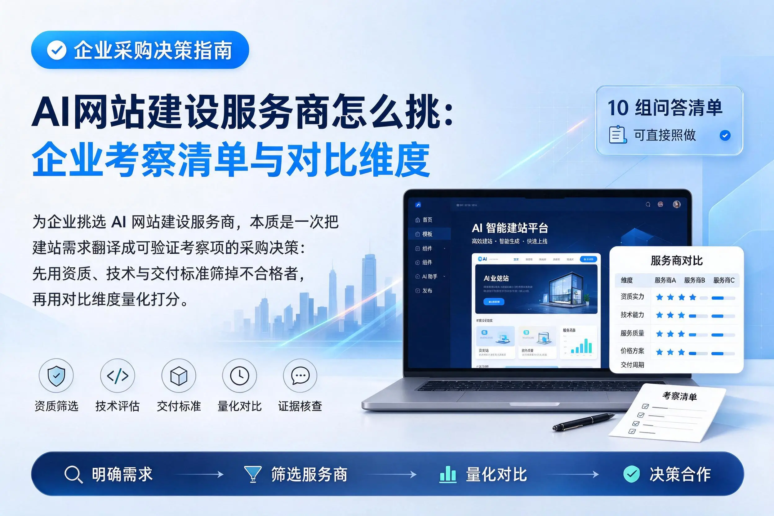 AI网站建设服务商怎么挑：商丘企业考察清单与对比维度