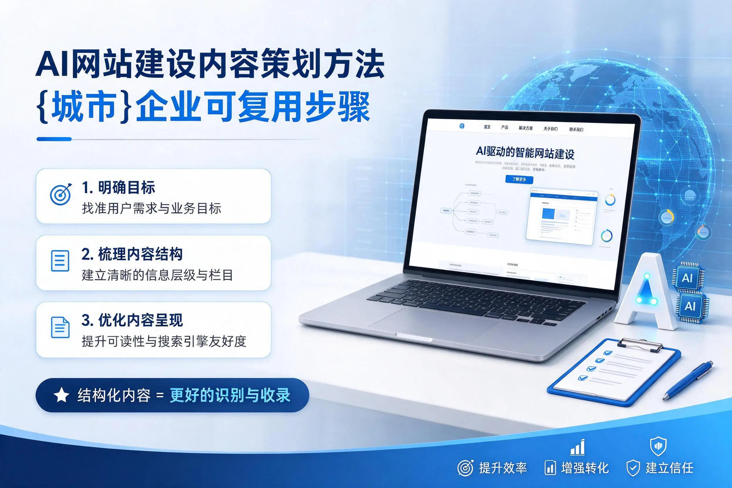 AI网站建设内容策划方法,商丘企业可复用步骤