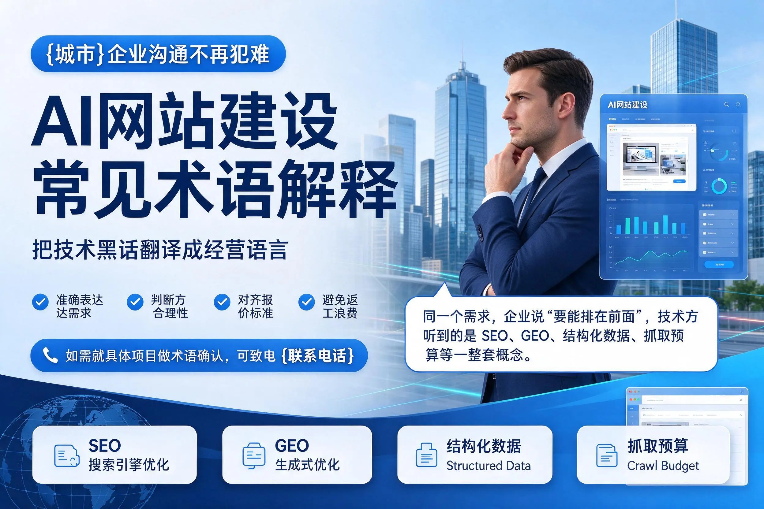 AI网站建设常见术语解释,商丘企业沟通不再犯难