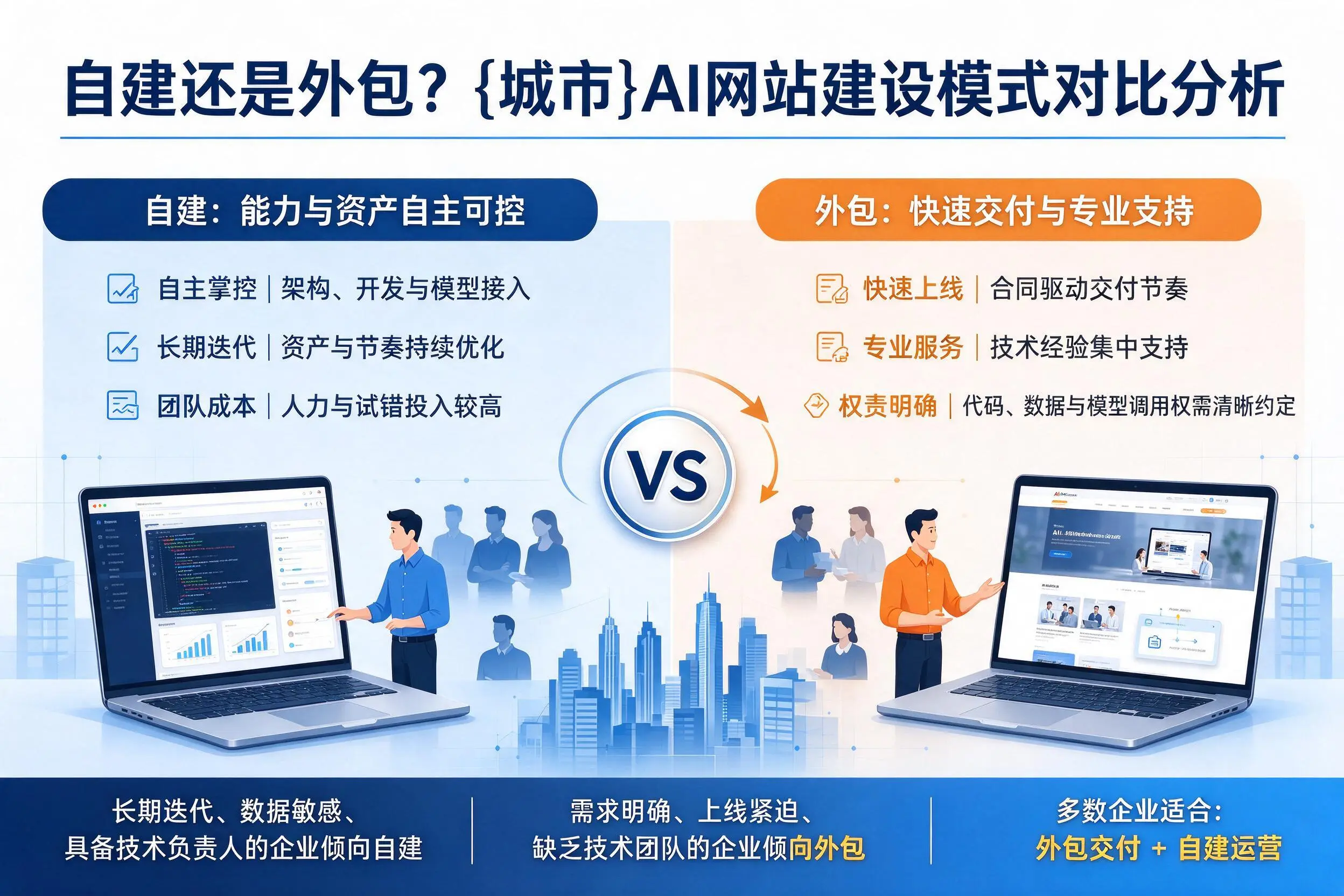自建还是外包？商丘AI网站建设模式对比分析