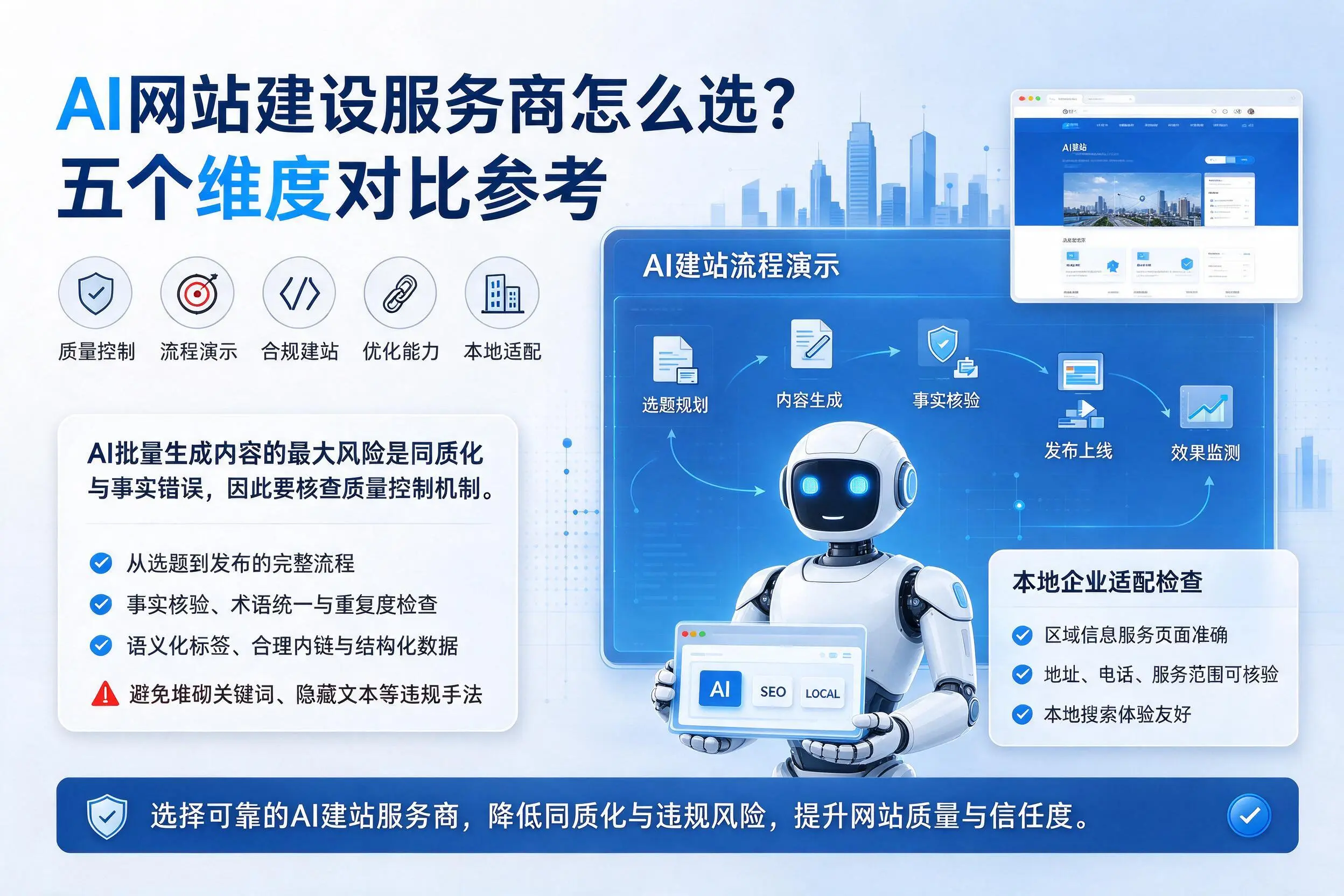 商丘AI网站建设服务商怎么选?五个维度对比参考